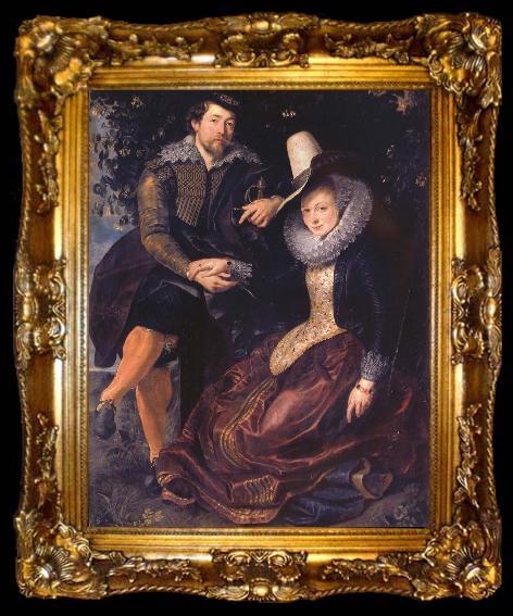 framed  Peter Paul Rubens Rubens with his First wife isabella brant in the Honeysuckle bower, ta009-2